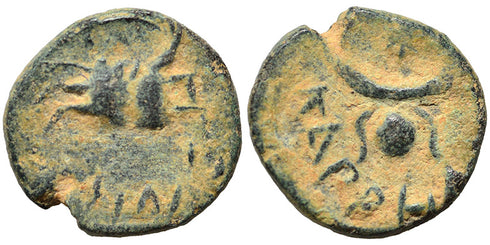 Ancient coin minted in Carrhae, Mesopotamia 161-276 AD